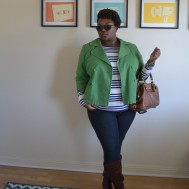 Jacket: INC; Top: Old Navy; Jeans: Forever 21; Boots: Duo; Handbag: Coach
